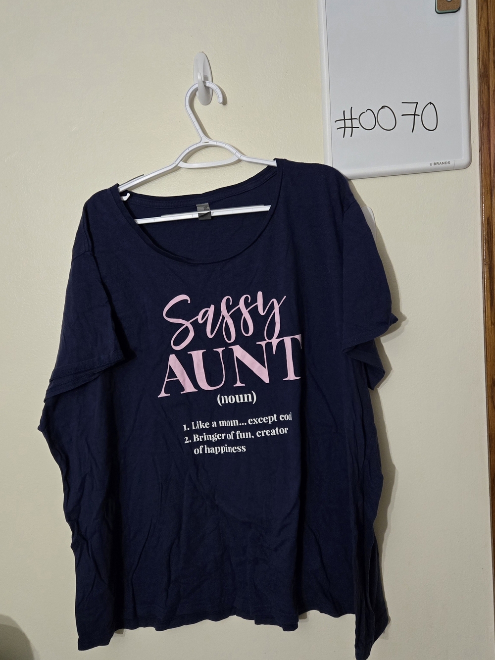 Instant Message Womens 4XL Sassy Aunt Navy Graphic Tee #0070
